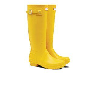 New Hunter Women's Original Tall Waterproof Rain Boots Size 9 Yellow Adjustable